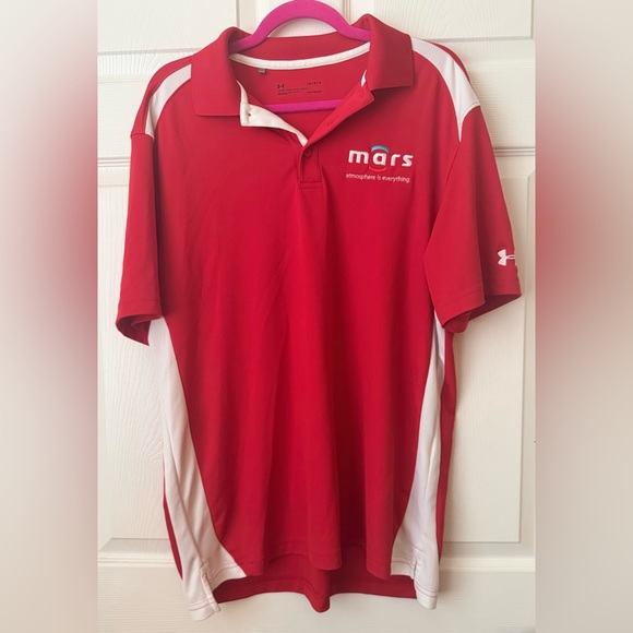 Under Armour Other - Under Armour Red and White Branded Polo Shirt